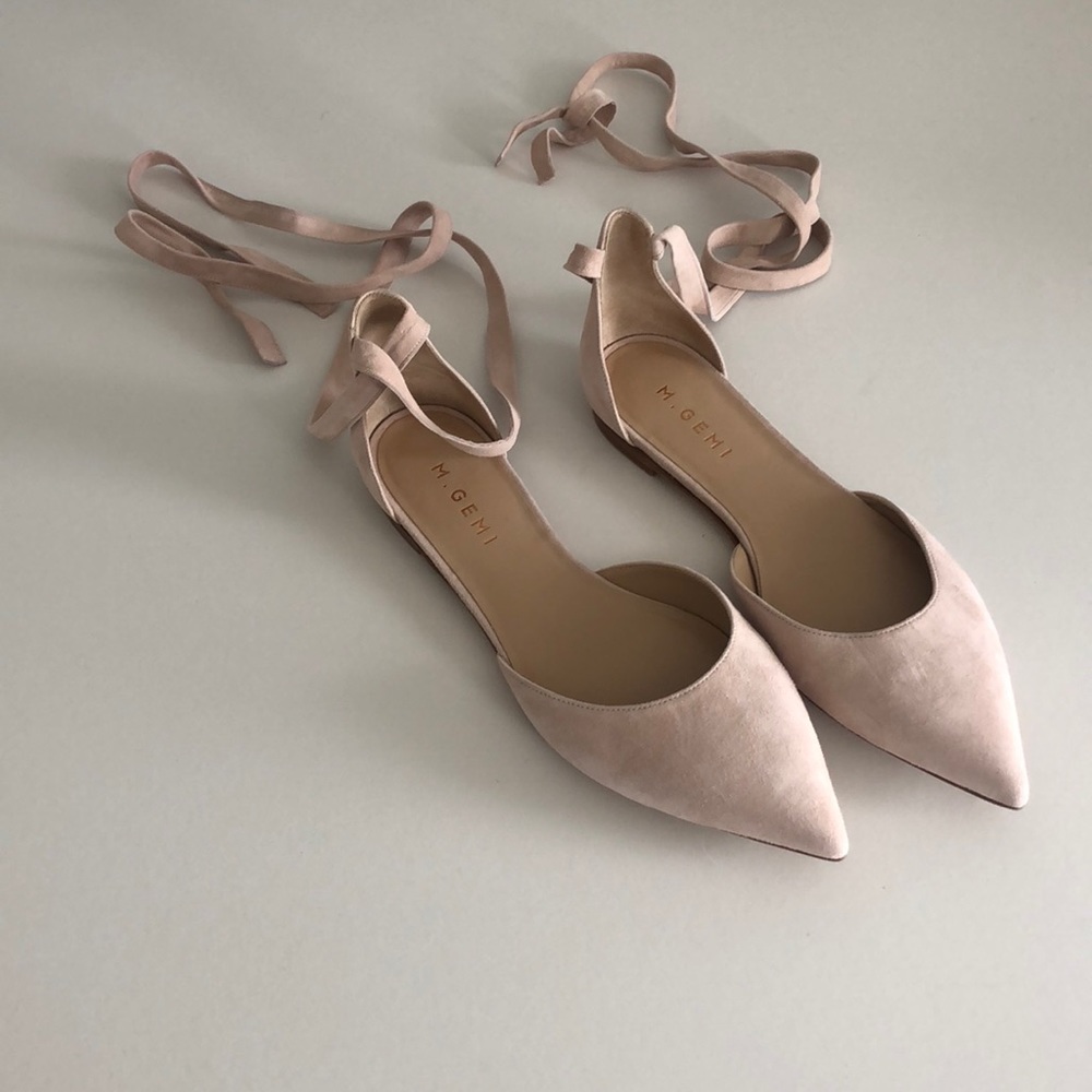M. Gemi The Folata Blush Taupe Suede Flats 39